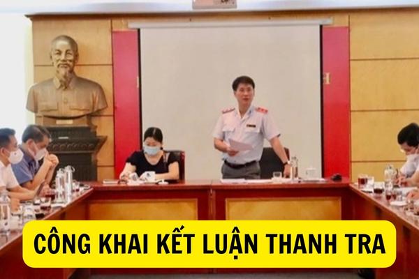   Đăng tải Kết luận thanh tra trên Cổng thông tin điện tử của Sở